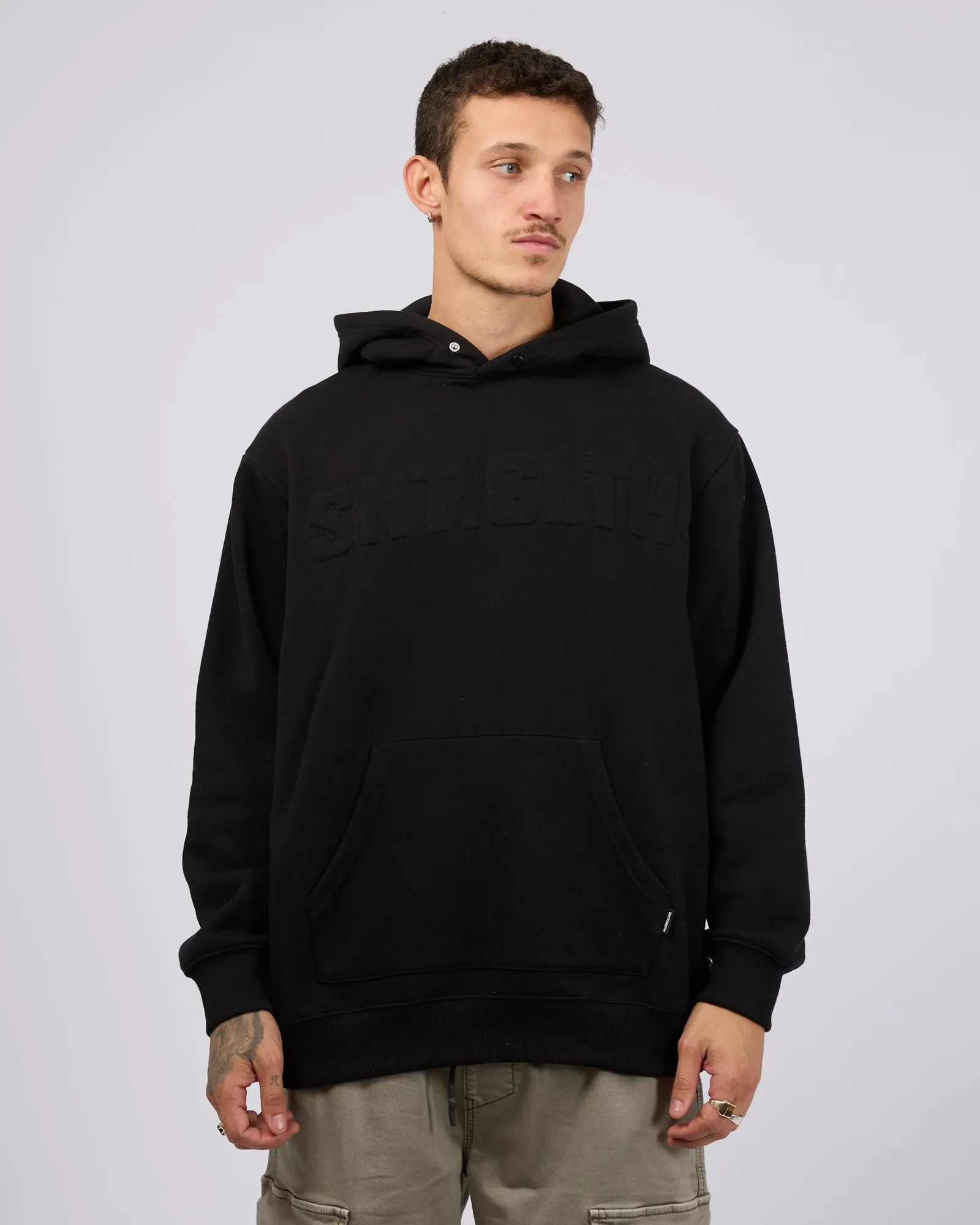 Raised Hoodie Black sold by edge clothing