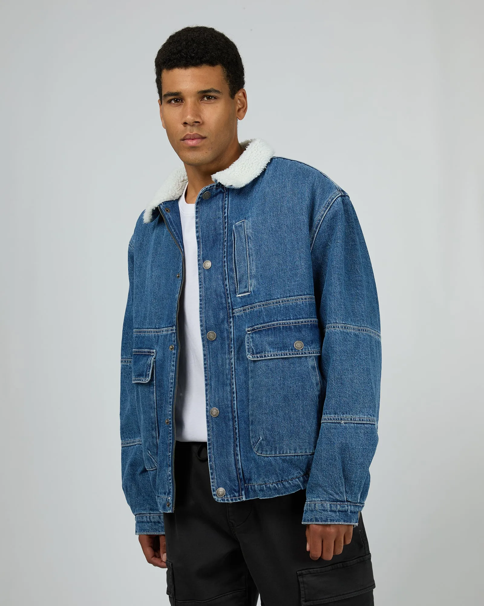 Harry Sherpa Jacket Blue sold by edge clothing product image thumbnail 4