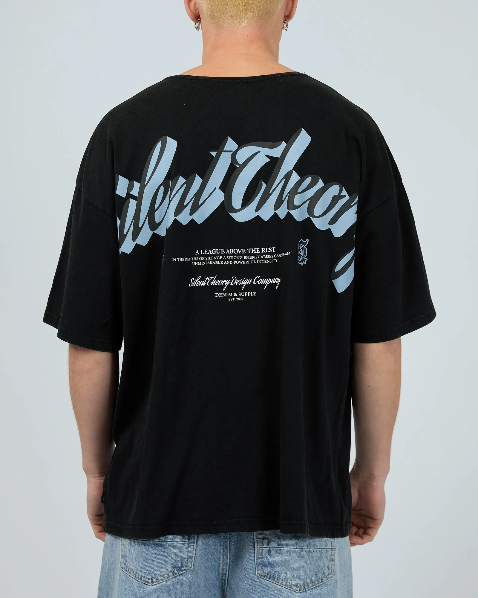 League Tee Washed Black sold by edge clothing