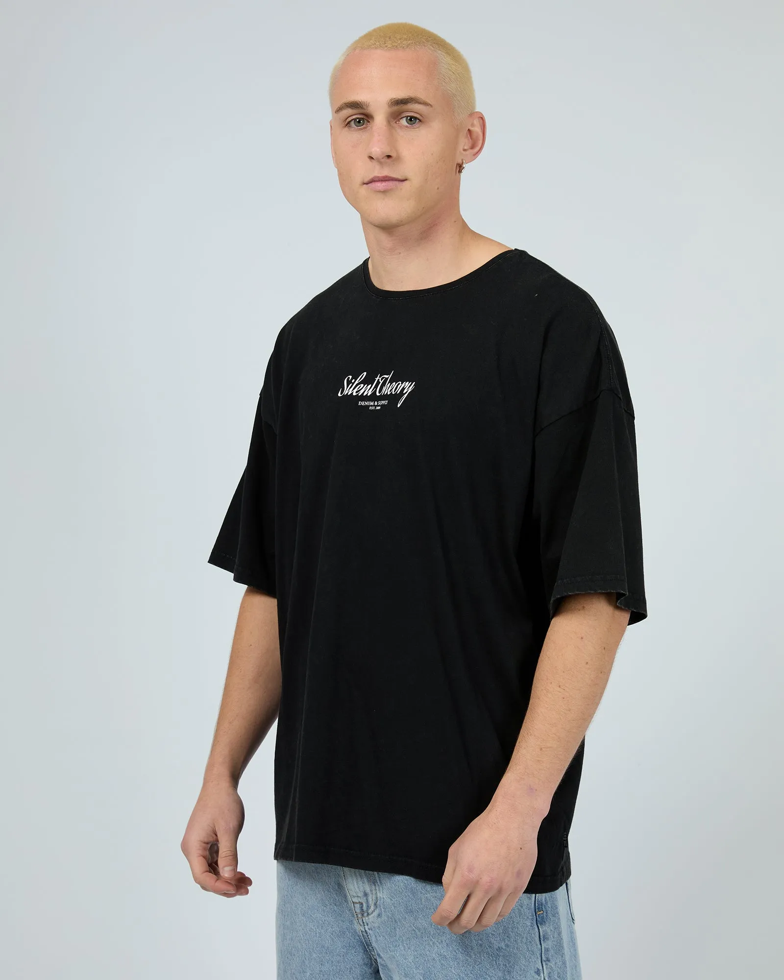 League Tee Washed Black sold by edge clothing product image thumbnail 4