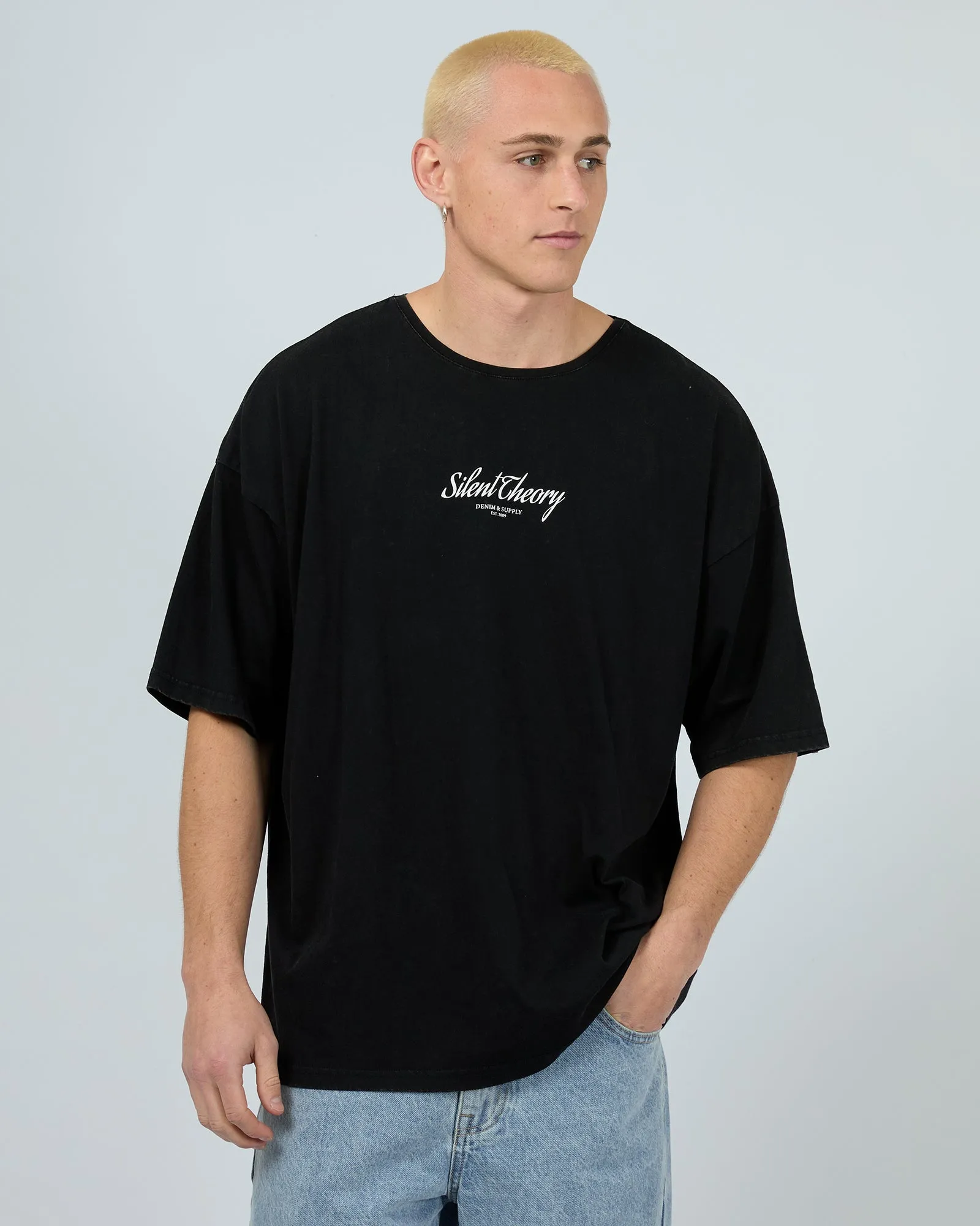 League Tee Washed Black sold by edge clothing product image thumbnail 3