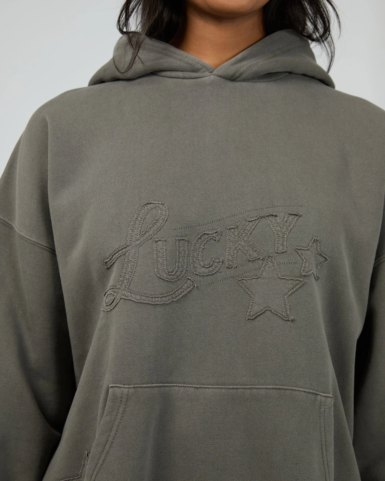 Lucky Star Relaxed Hoodie Charcoal sold by edge clothing product image thumbnail 5