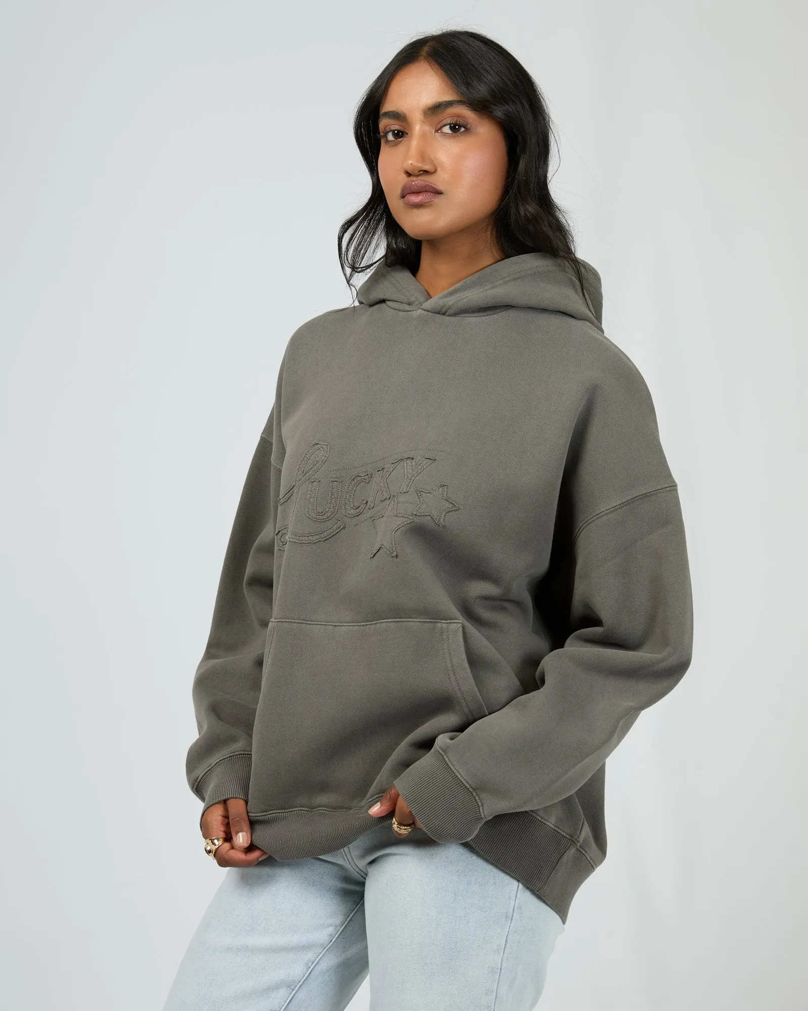 Lucky Star Relaxed Hoodie Charcoal sold by edge clothing product image thumbnail 4