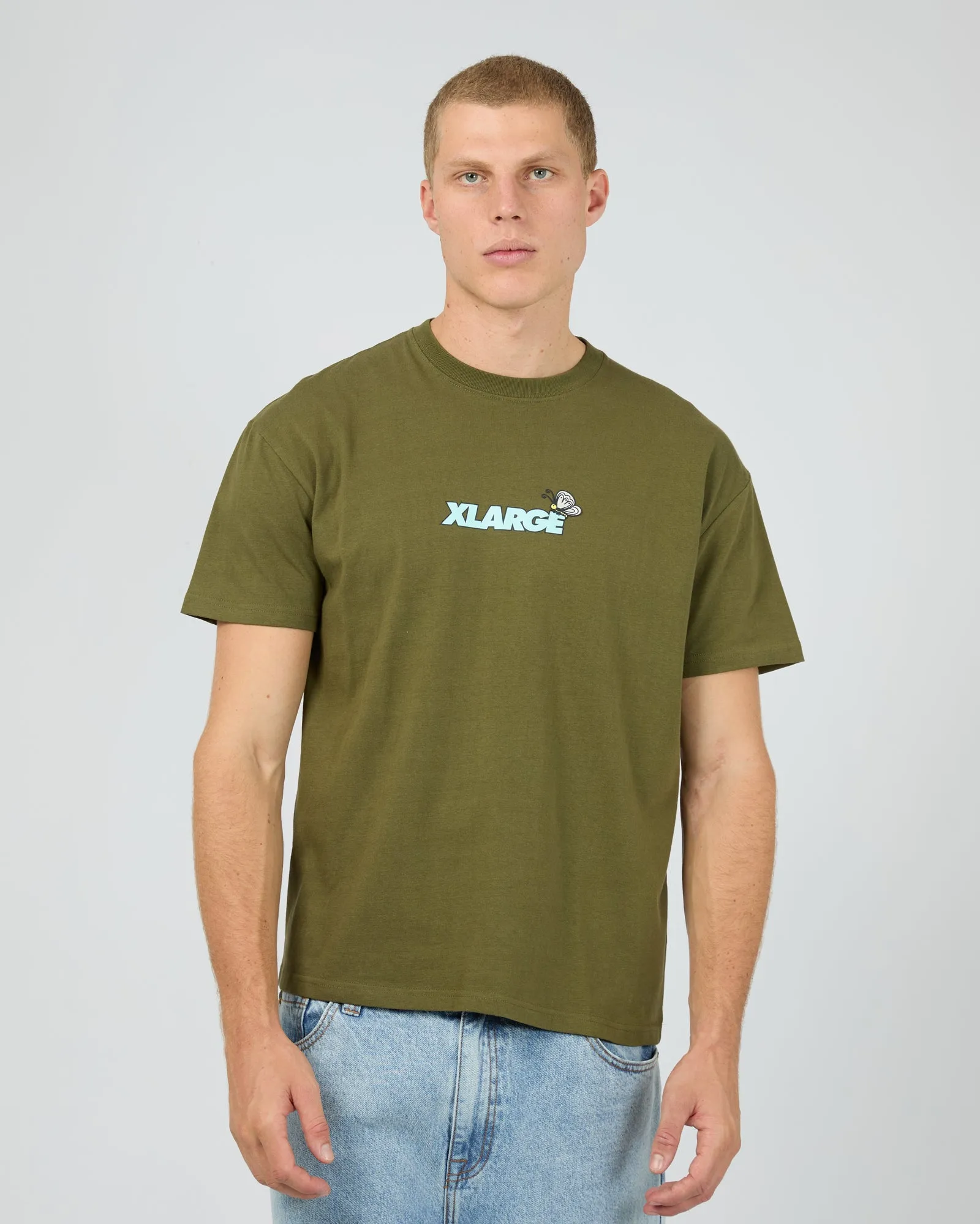 Butterfly Ss Tee Olive sold by edge clothing
