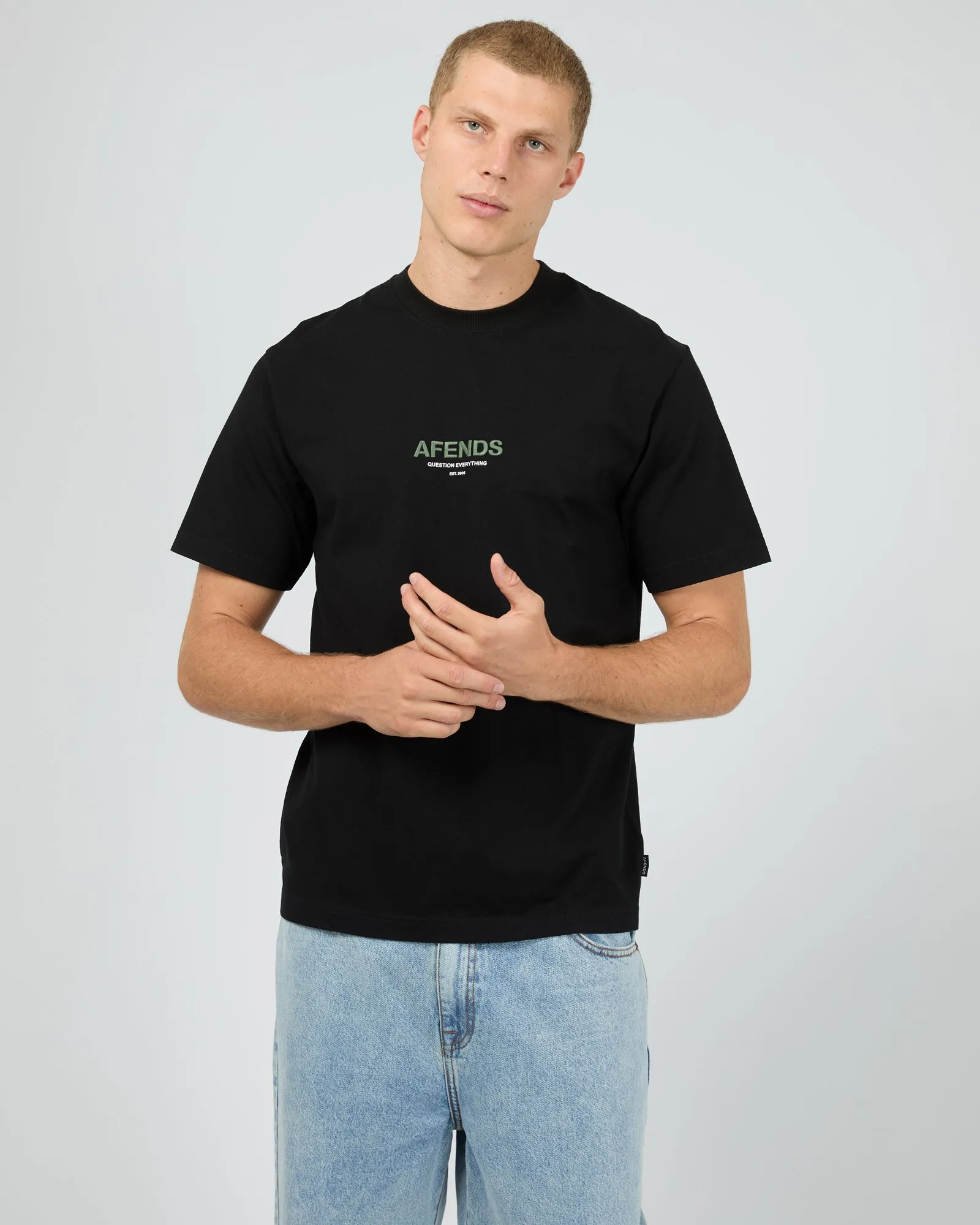 Vinyl Recycled Retro Fit Tee Black sold by edge clothing