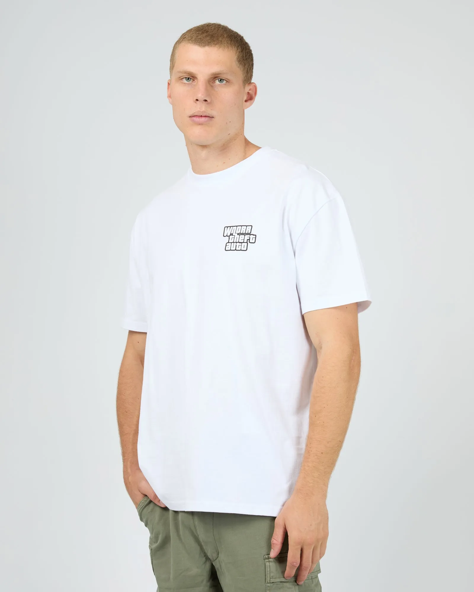 Most Wanted Box Fit Tee White sold by edge clothing product image thumbnail 4