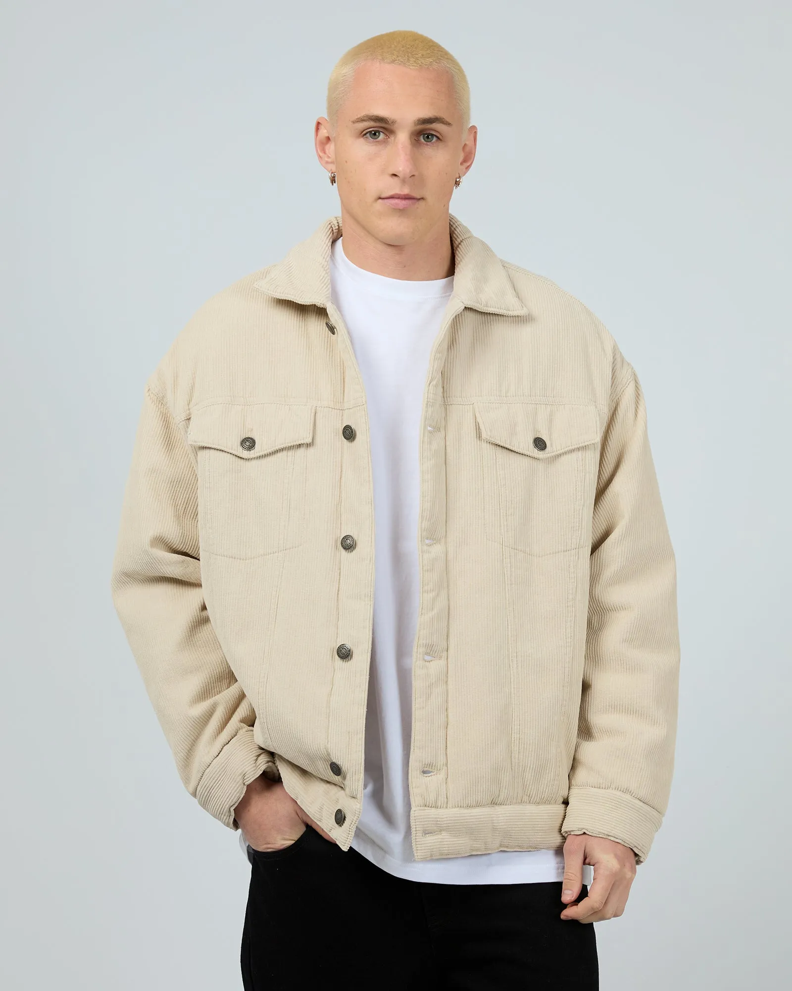 Oversized Cord Jacket Natural sold by edge clothing