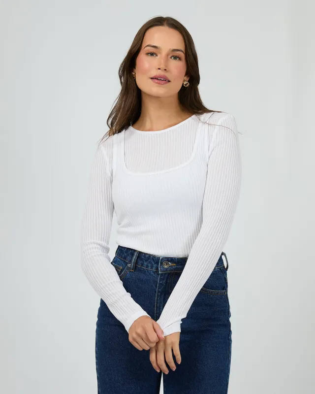 Leia Layering Long Sleeve White sold by edge clothing