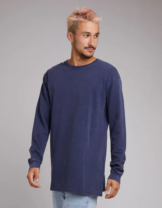 Pique Long Sleeve Navy sold by edge clothing
