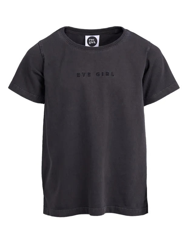 Teen Eve Girl Washed Tee Washed Black made by edge clothing