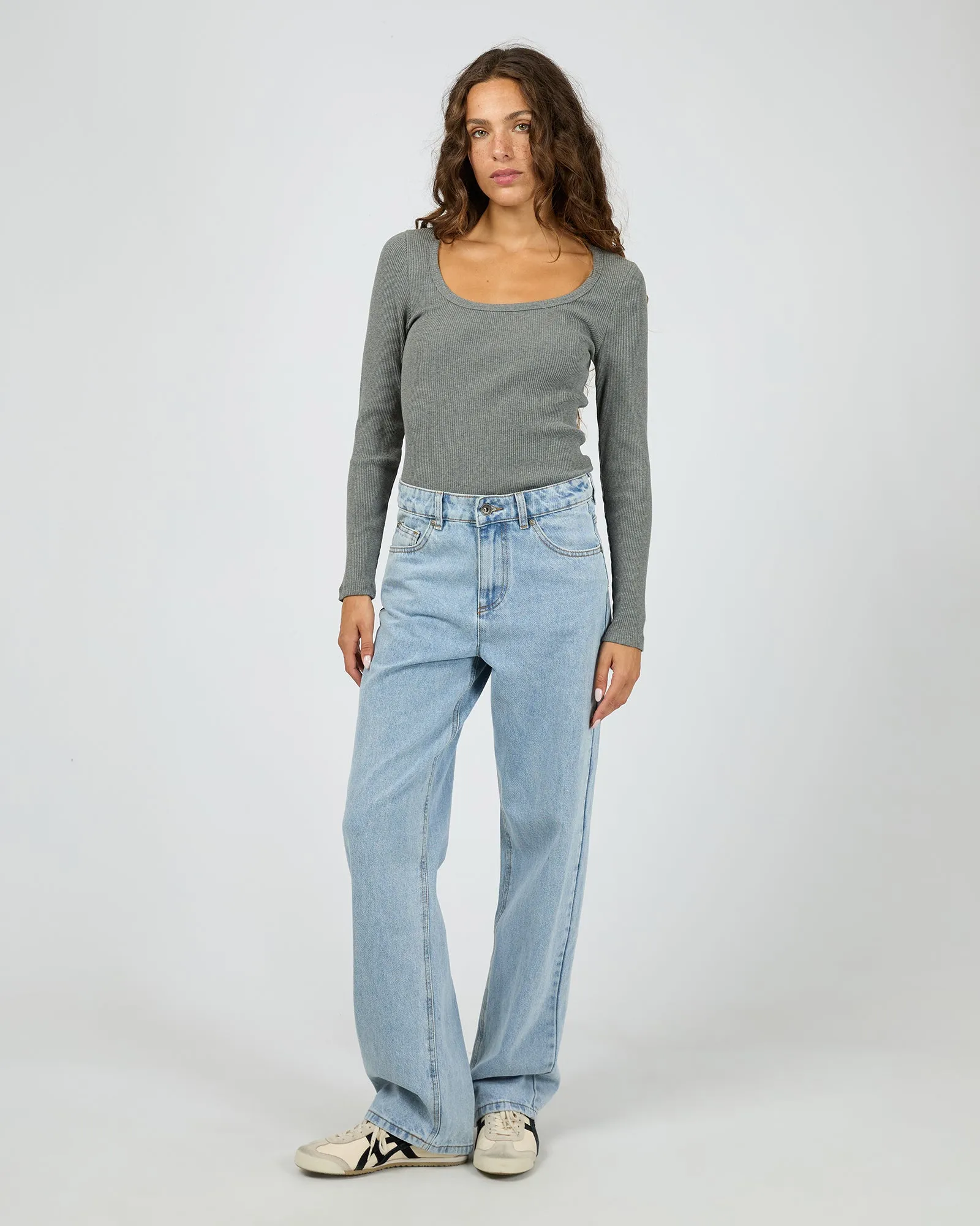 Hazel L/S Tee Charcoal Marle sold by edge clothing product image thumbnail 2