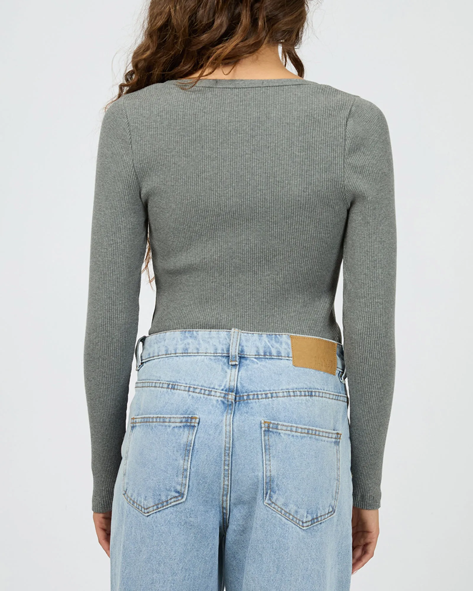 Hazel L/S Tee Charcoal Marle sold by edge clothing product image thumbnail 3