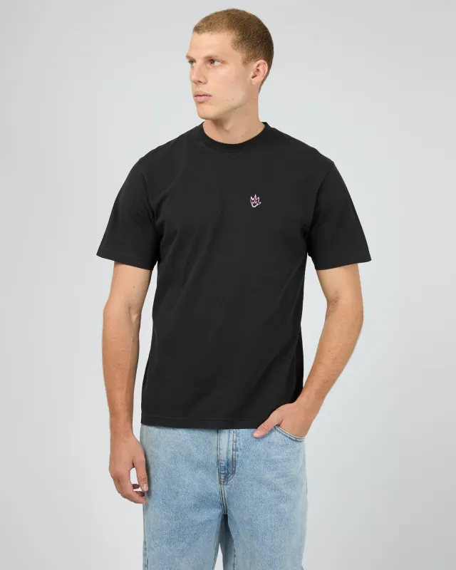 Keleidodope Recycled Retro Tee Stone Black sold by edge clothing