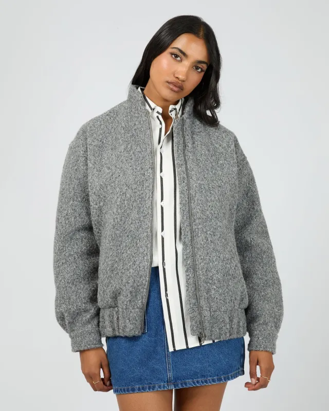 Tahlea Bomber Jacket Grey Marle sold by edge clothing