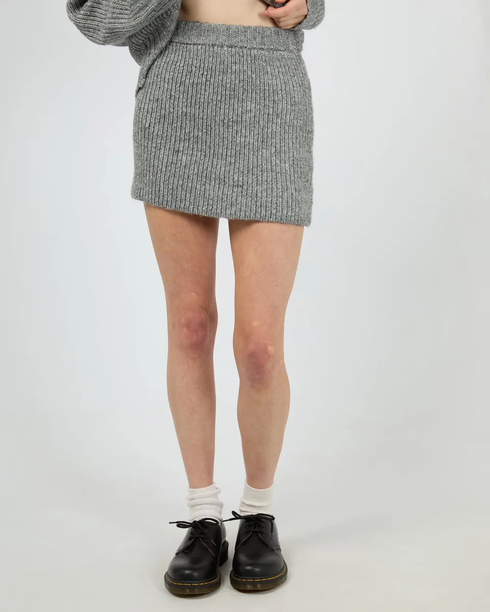 GROVE ♥ REMY KNIT SKIRT /追跡付 Stevie Knit Mini Skirt Grey Marle | Parallel