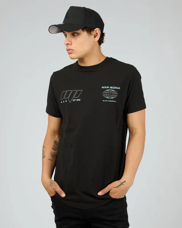 Mighty Dual Curved Tee Black sold by edge clothing