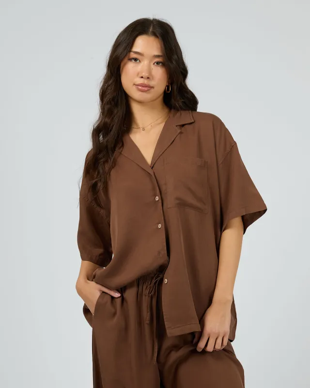 Harper Ss Shirt Burgandy sold by edge clothing