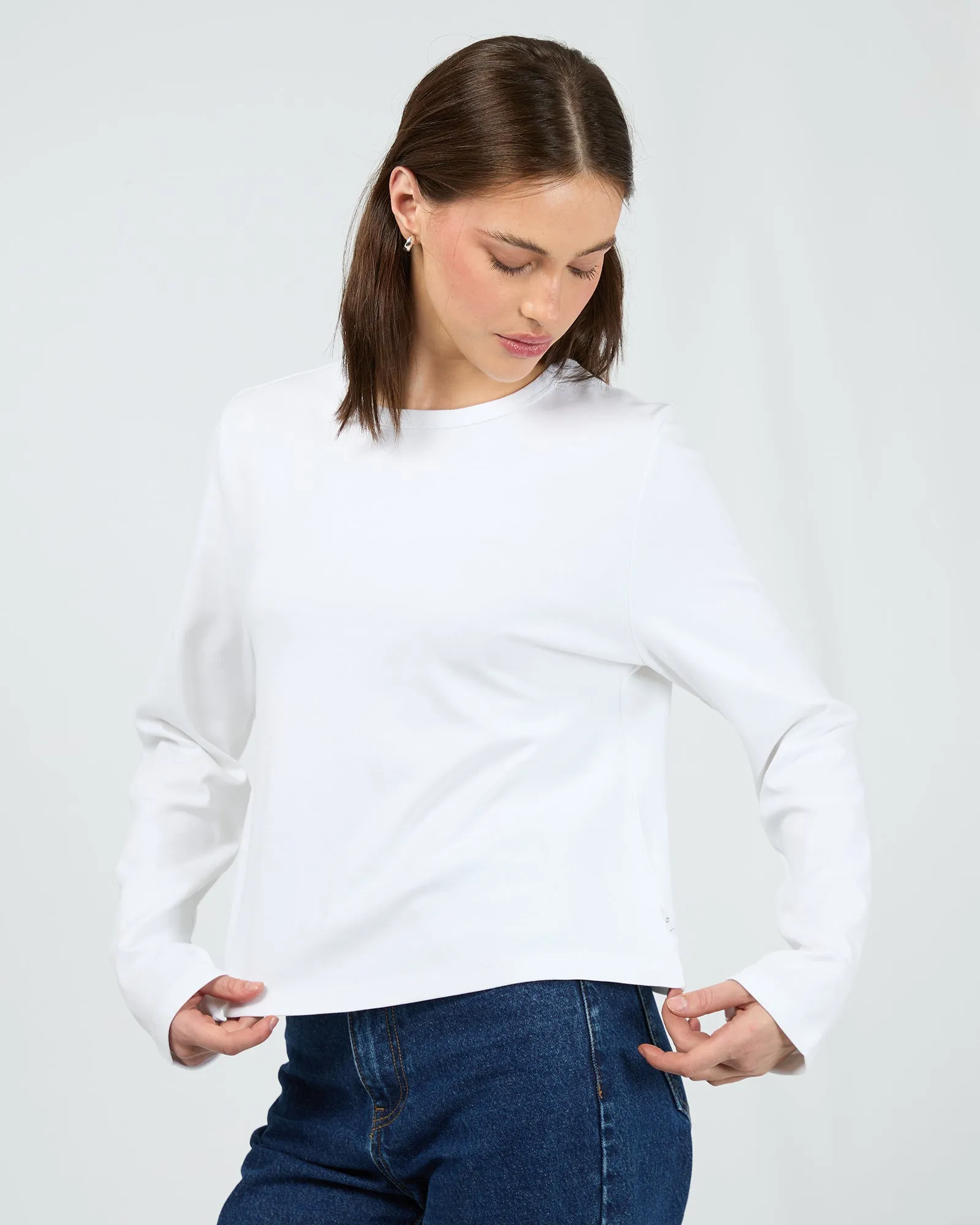 Regular Long Sleeve Tee White sold by edge clothing product image thumbnail 4