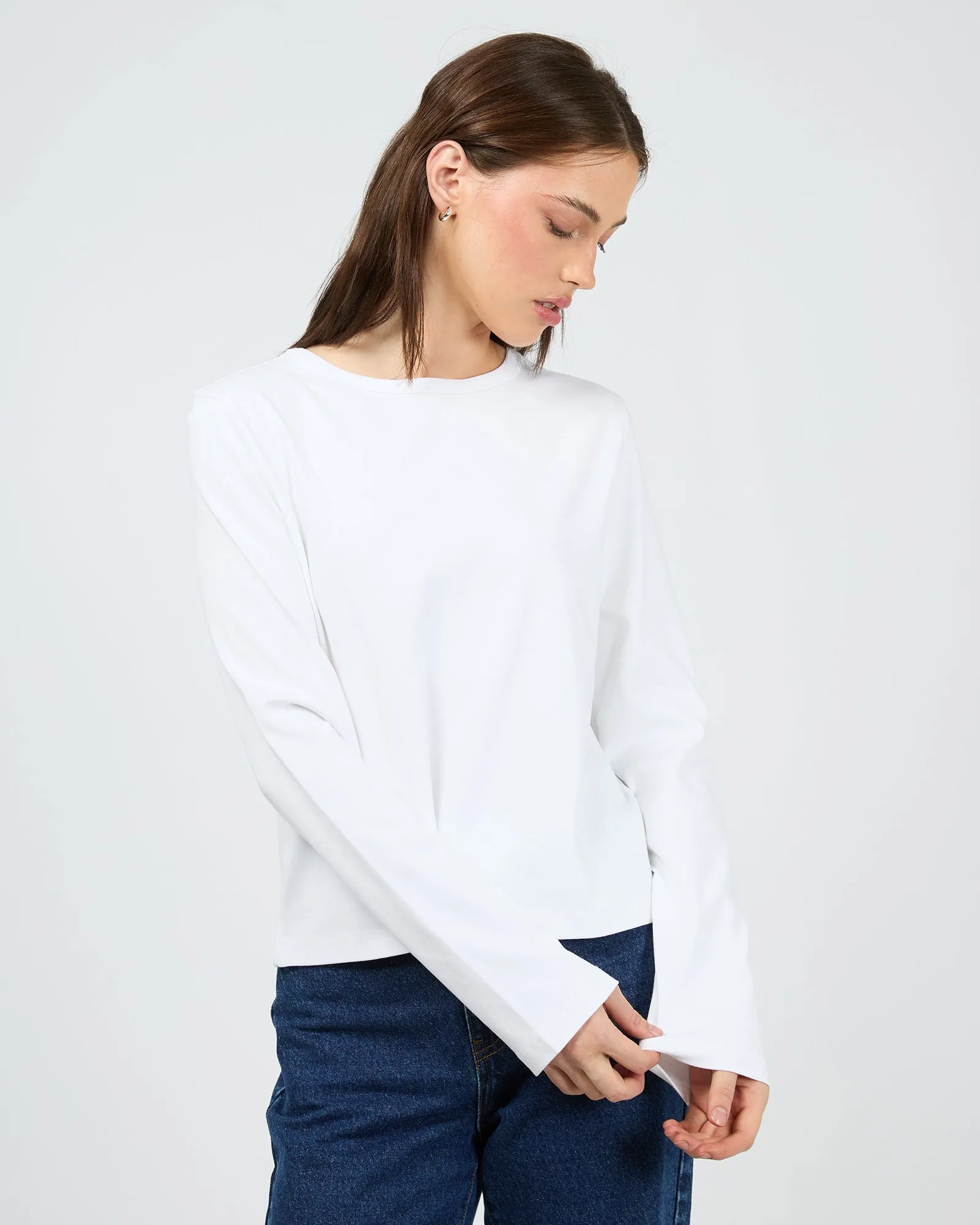 Regular Long Sleeve Tee White sold by edge clothing