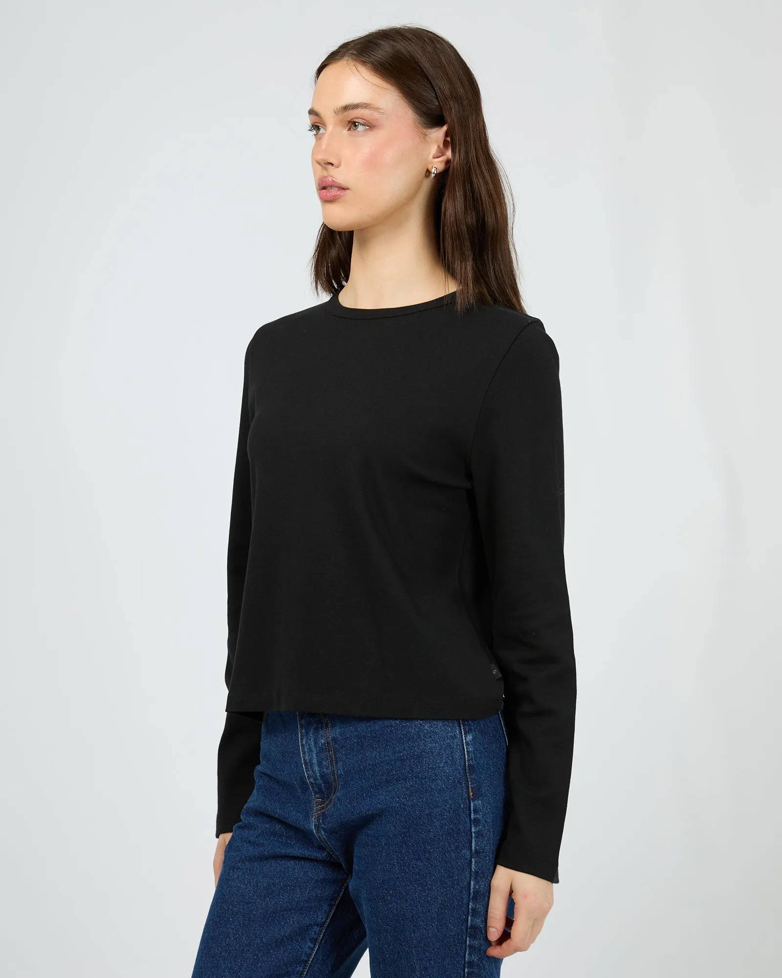 Regular Long Sleeve Tee Black sold by edge clothing product image thumbnail 4
