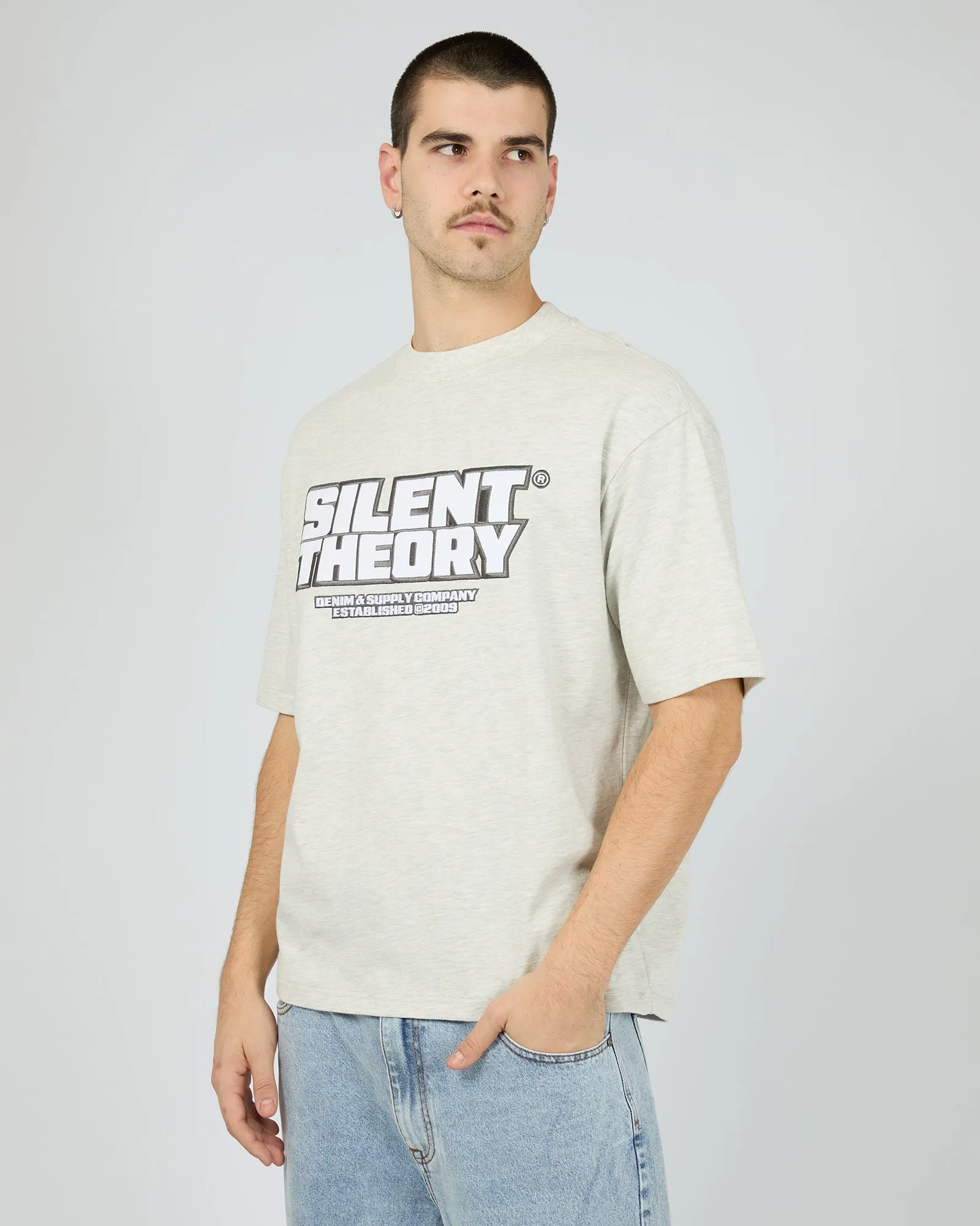 Foundation Tee Grey Marle sold by edge clothing product image thumbnail 4