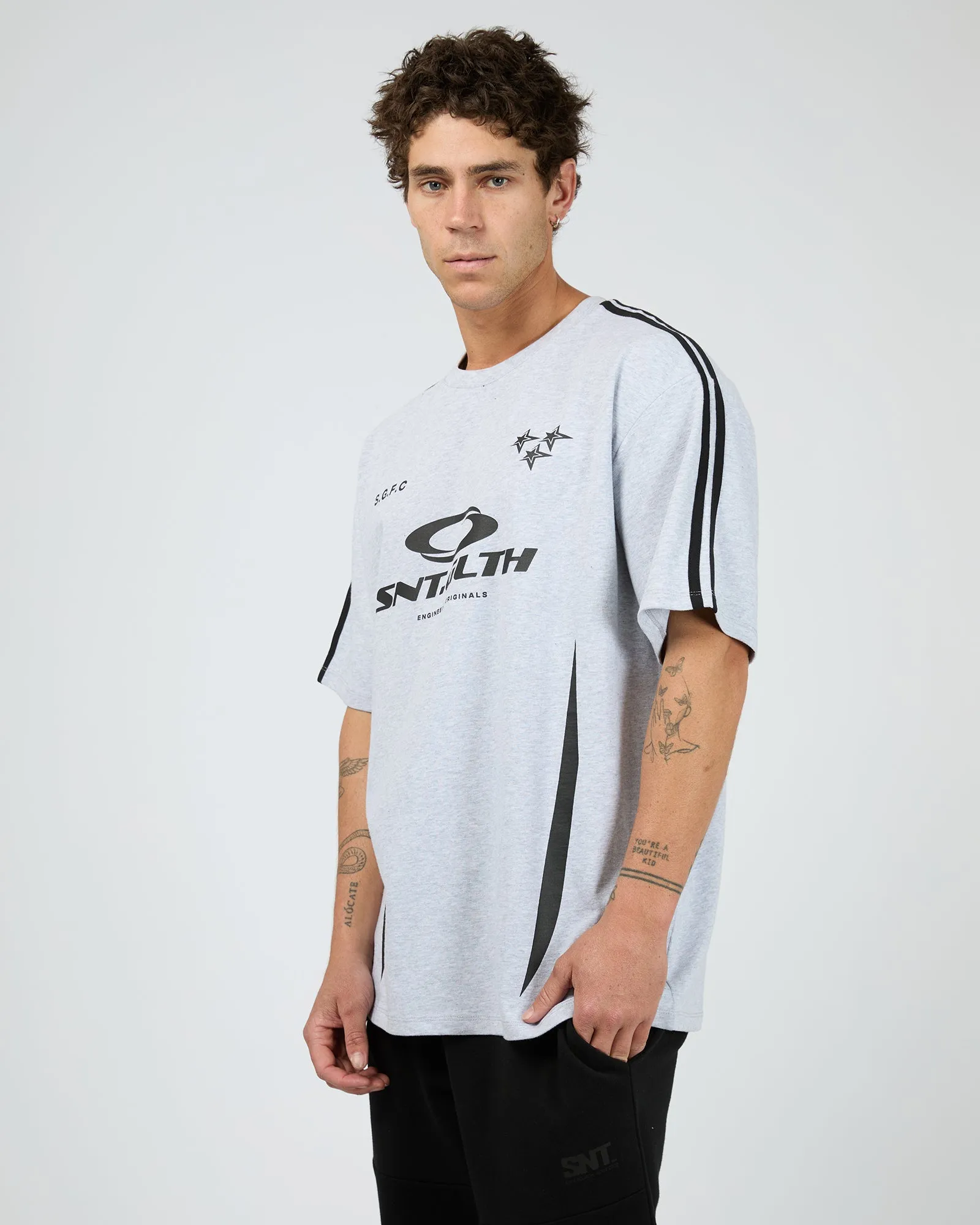 Club Tee Grey Marle sold by edge clothing product image thumbnail 4