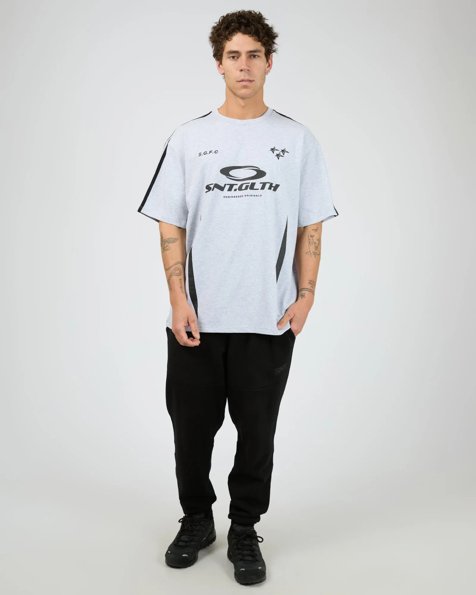 Club Tee Grey Marle sold by edge clothing product image thumbnail 2