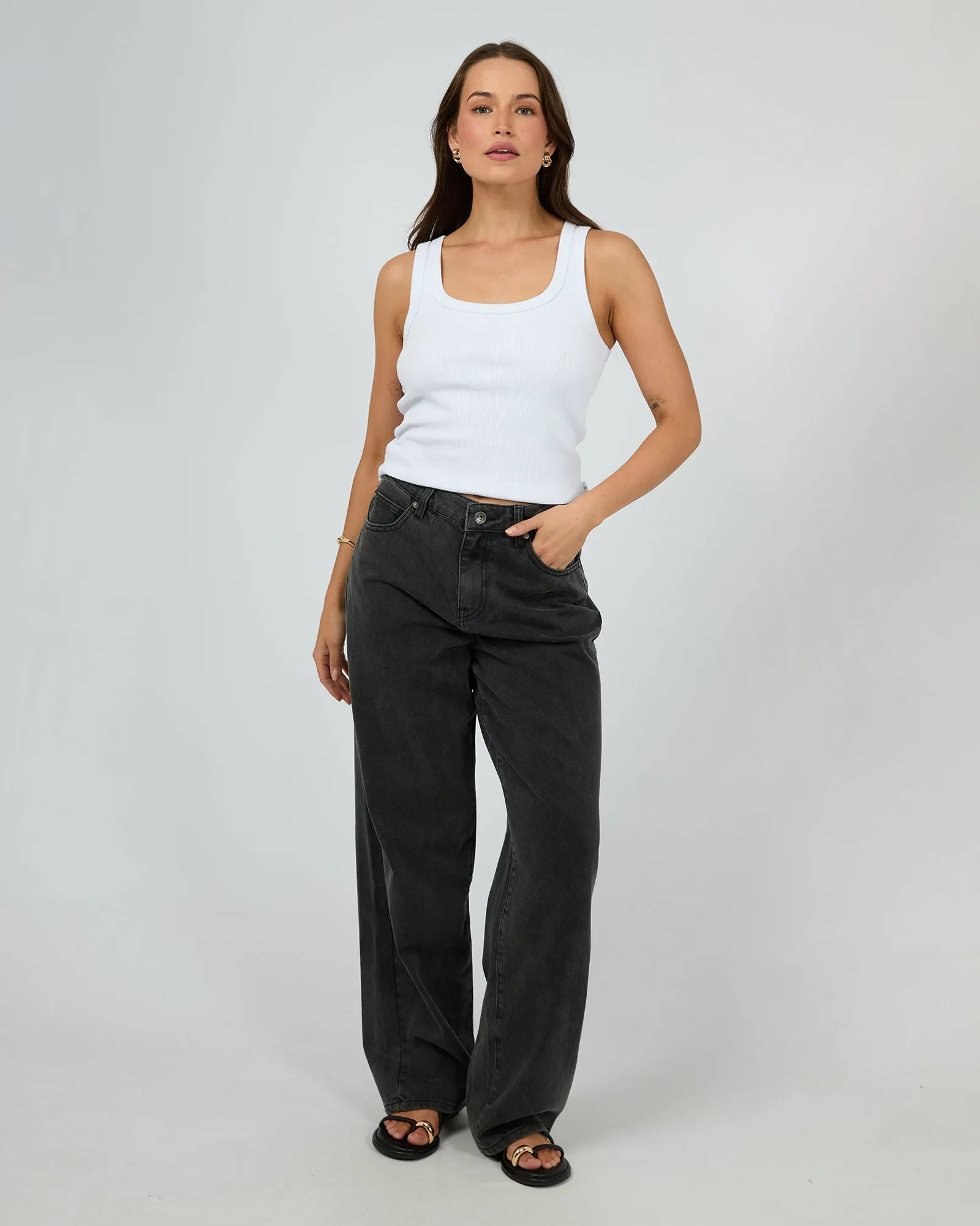 Jade Baggy Jean Washed Black sold by edge clothing