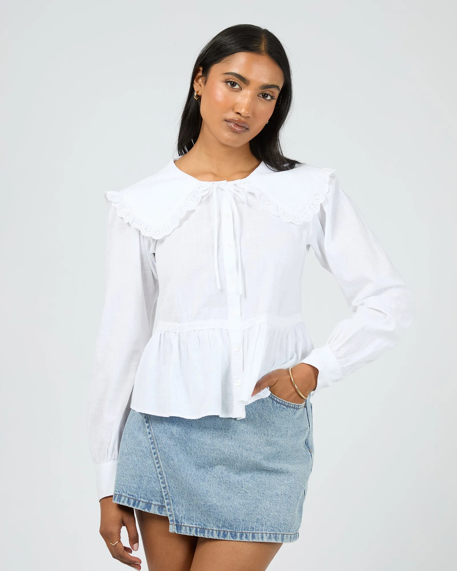 Bonnie Shirt White sold by edge clothing