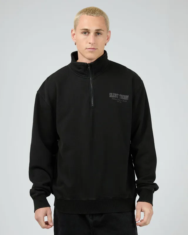 Conflict Quarter Zip Washed Black sold by edge clothing