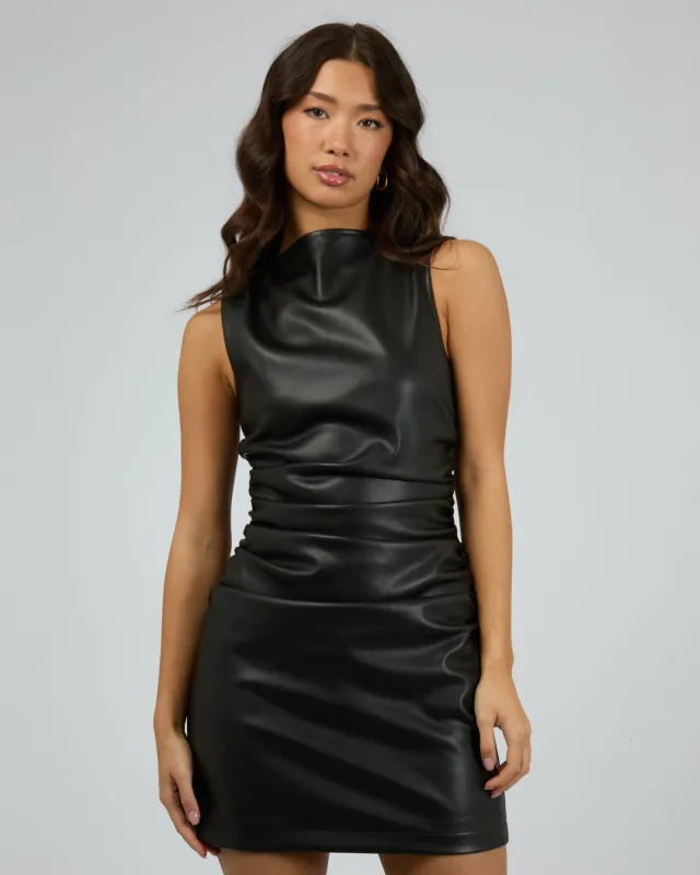 Liv Rouched Mini Dress Black sold by edge clothing