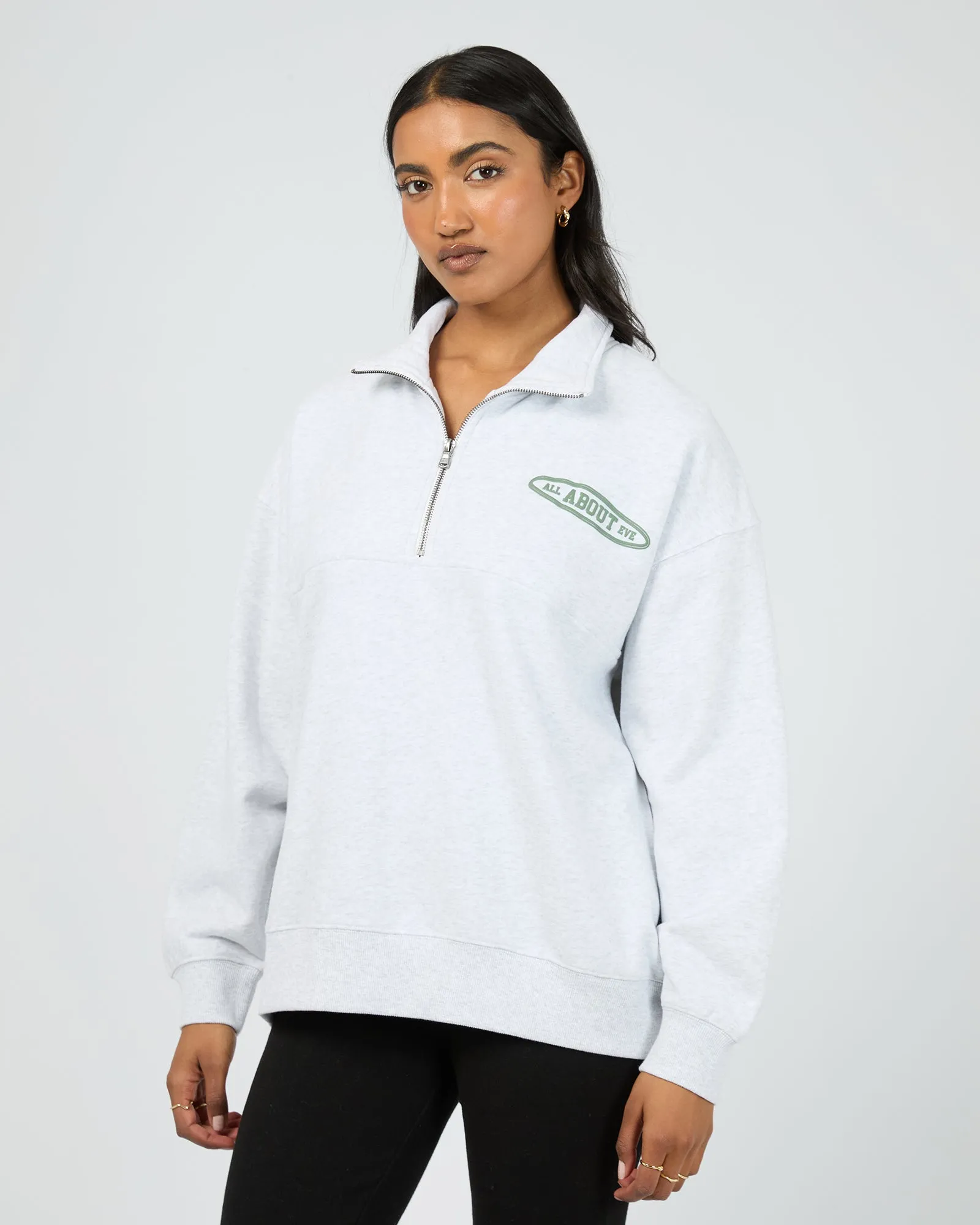 Elevated Relaxed 1/4 Zip Snow Marle sold by edge clothing product image thumbnail 4