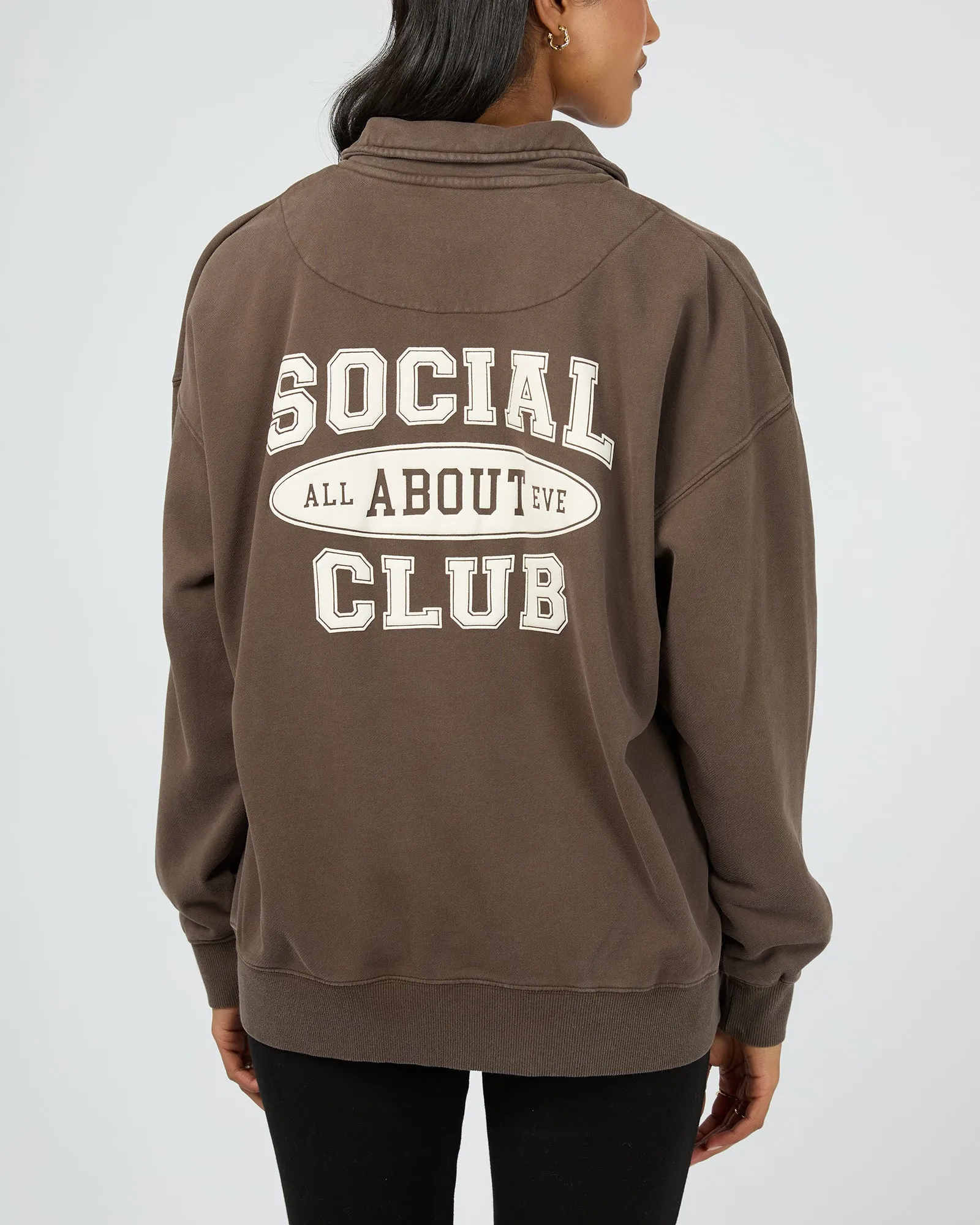 Elevated Relaxed 1/4 Zip Brown sold by edge clothing