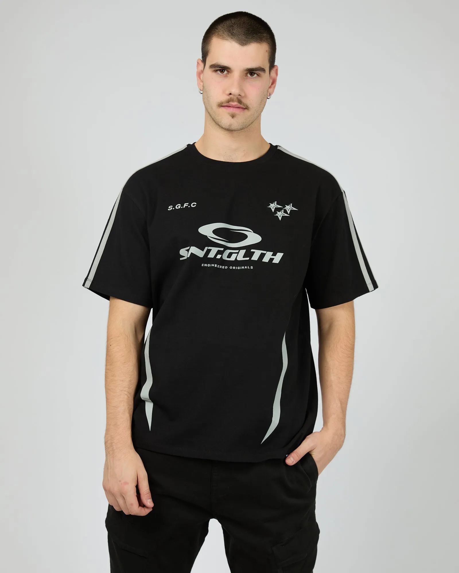 Club Tee Black sold by edge clothing