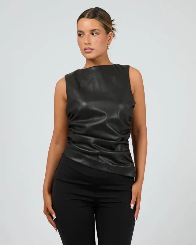Liv Rouched Top Black sold by edge clothing