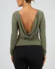 Luxe Draped Top Khaki sold by edge clothing