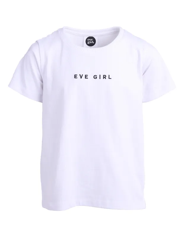 Teen Eve Girl Washed Tee White made by edge clothing