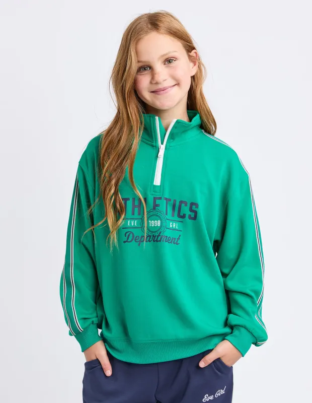 Teen Ultimate 1/4 Zip Crew Green sold by edge clothing