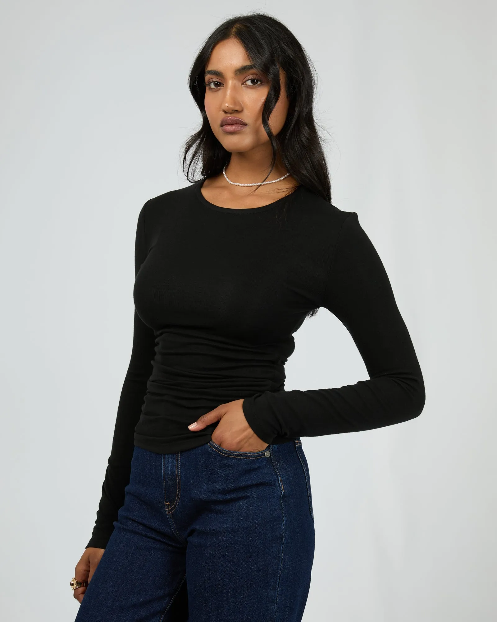 Kylie Long Sleeve Top Black sold by edge clothing product image thumbnail 4