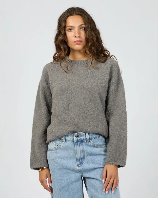 Billie Boucle Knit Jumper Grey sold by edge clothing