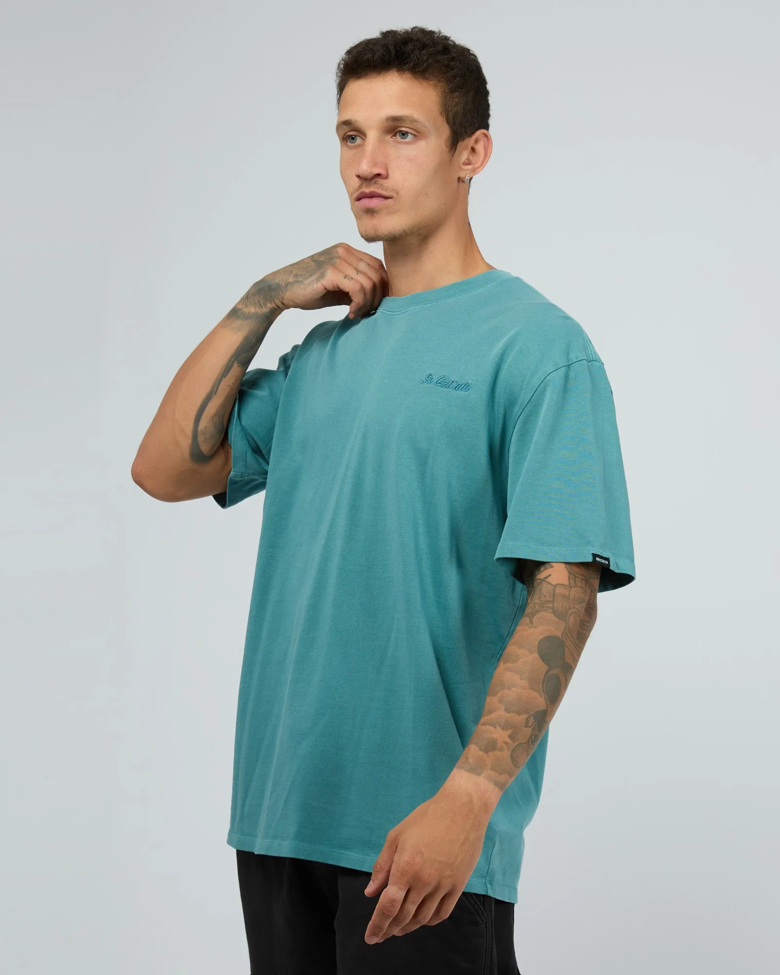 Essential Script Tee Blue sold by edge clothing product image thumbnail 4