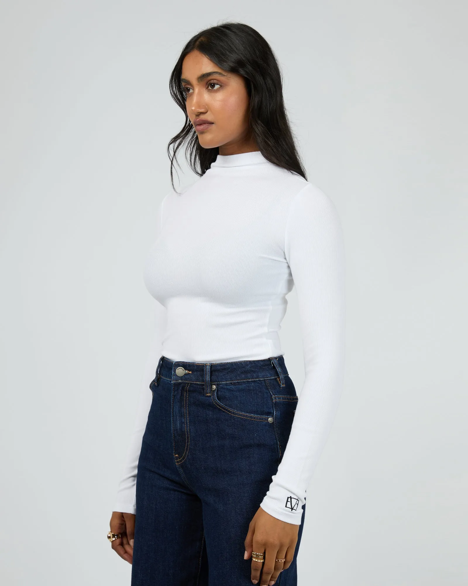 Icon Mock Neck L/S Top White sold by edge clothing product image thumbnail 4