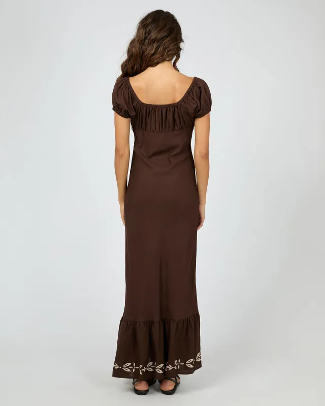 Flora Maxi Dress Brown sold by edge clothing