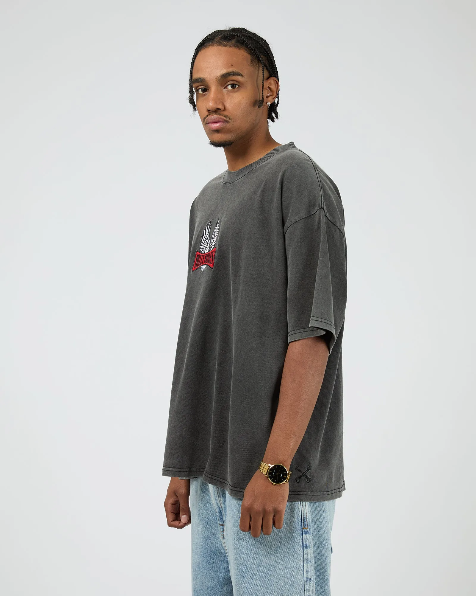 Wingman Tee Washed Black sold by edge clothing product image thumbnail 5