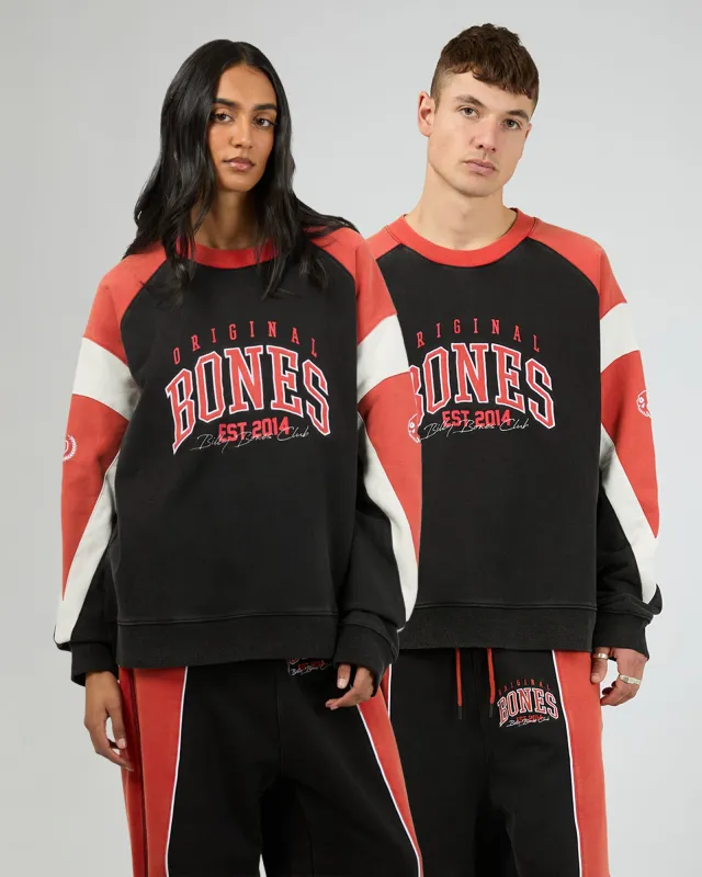 False Start Crew Washed Black Red sold by edge clothing