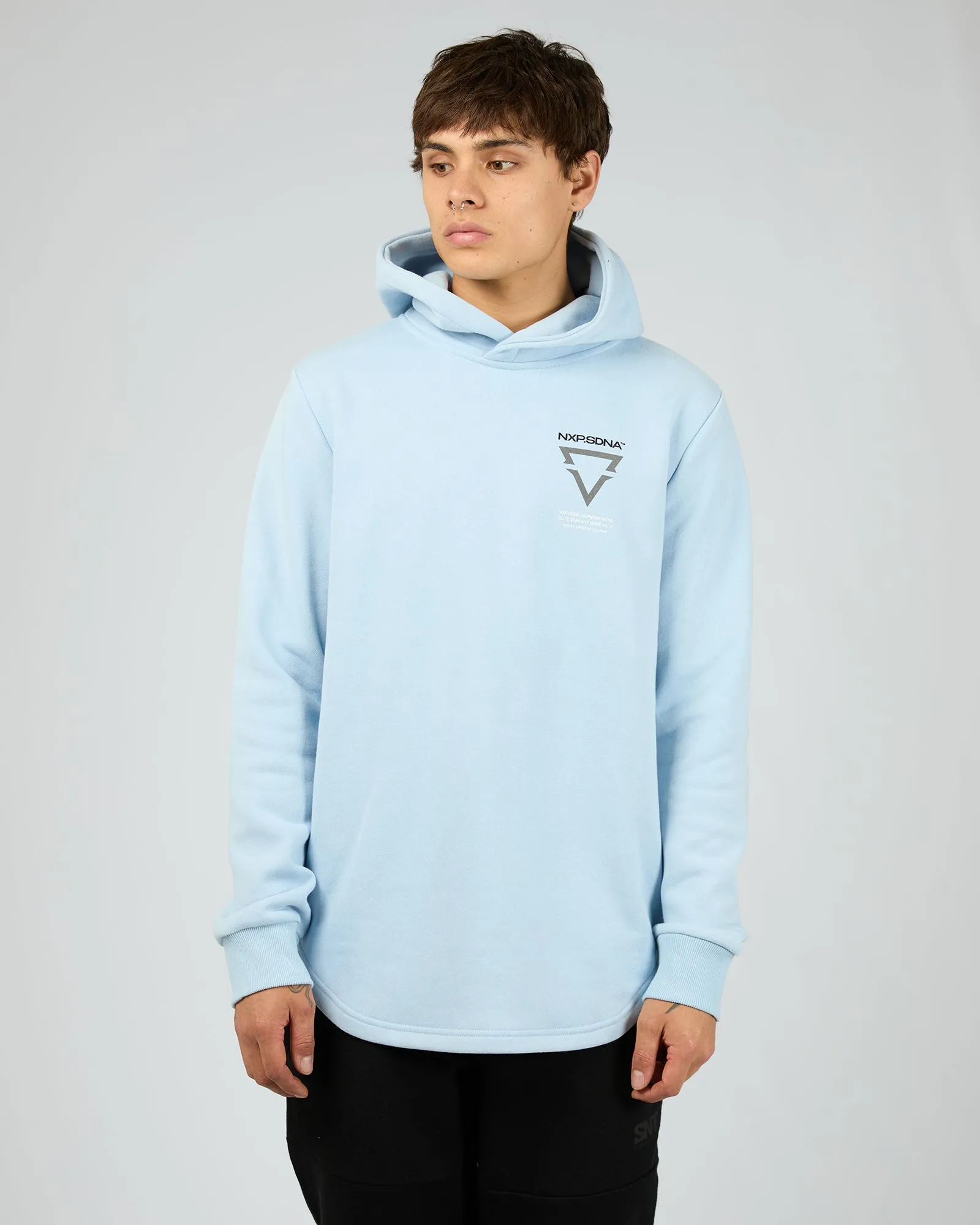 Defend Dual Curved Hoodie Blue sold by edge clothing