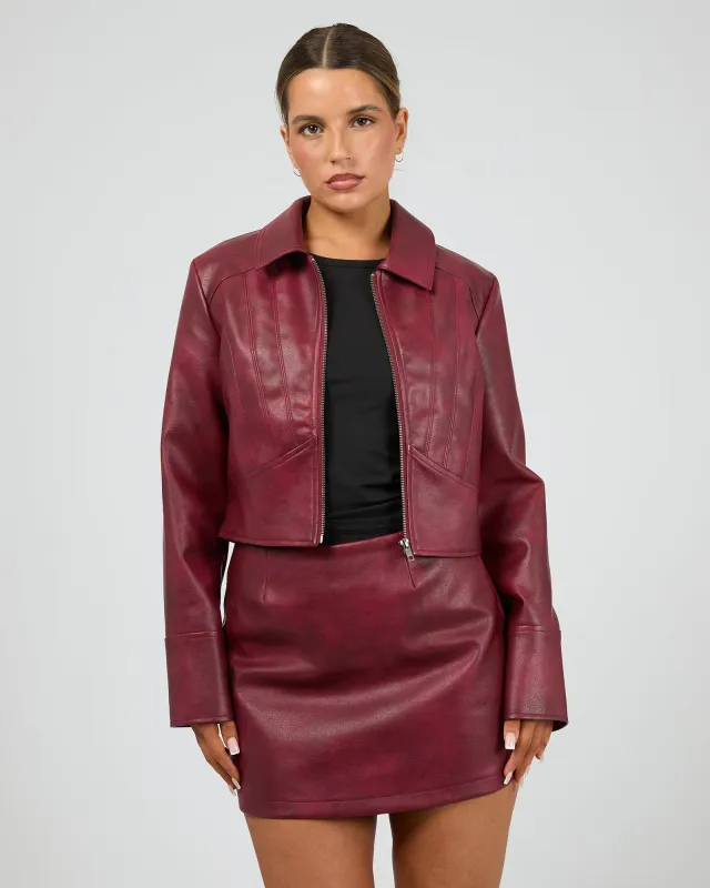 Ilora Jacket Burgandy sold by edge clothing