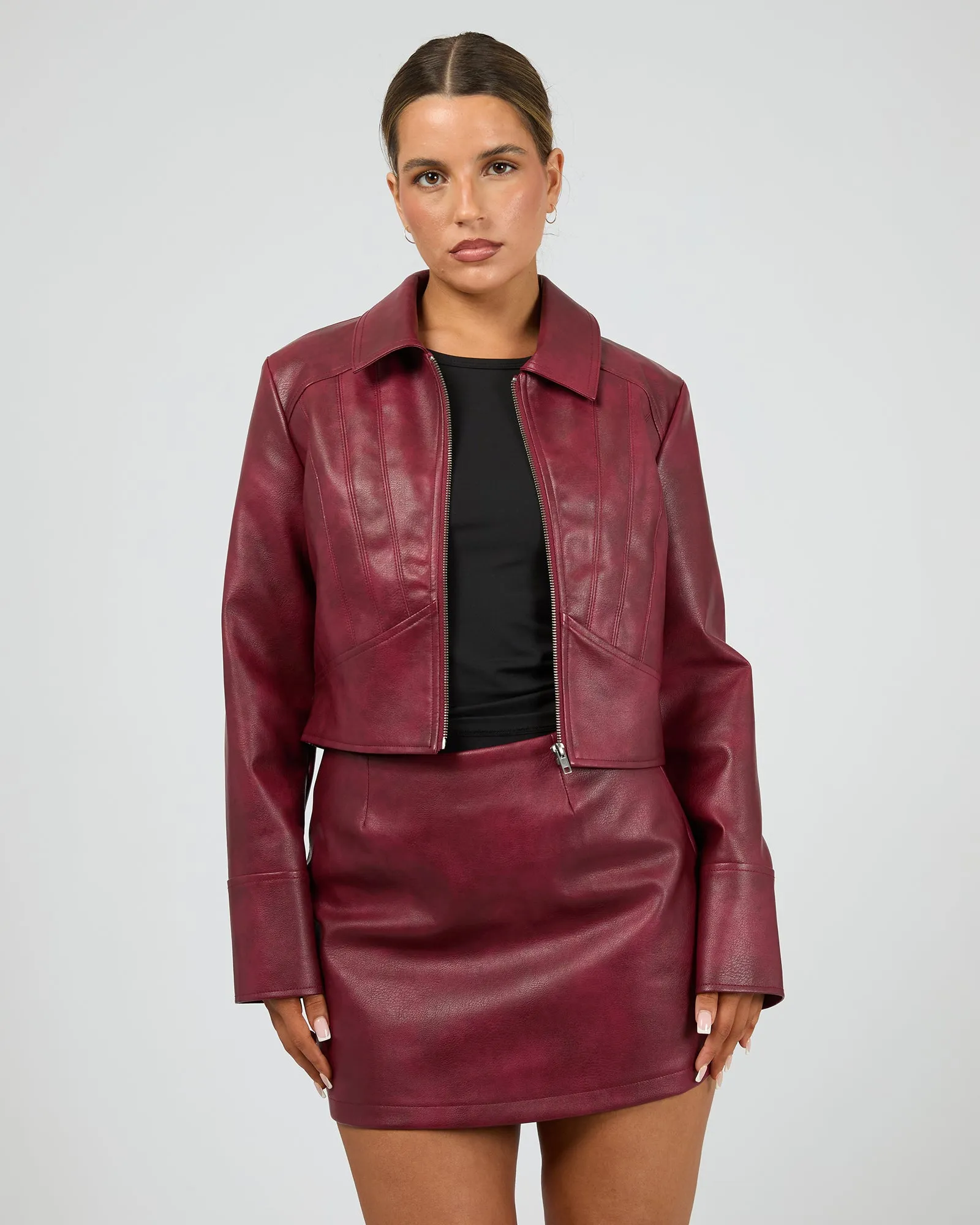 Ilora Jacket Burgandy sold by edge clothing