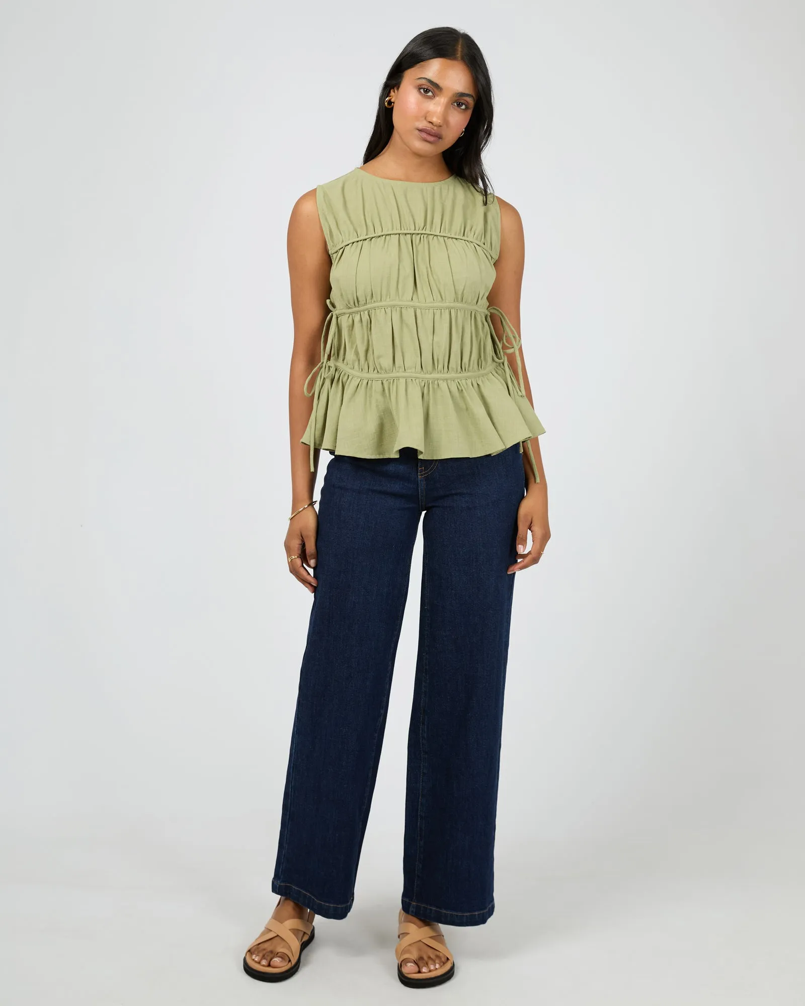 Lou Lou Tie Top Khaki sold by edge clothing product image thumbnail 2