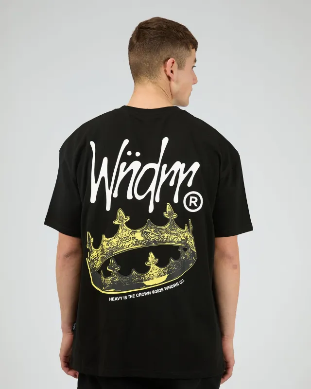 Crown Box Fit Tee Black sold by edge clothing